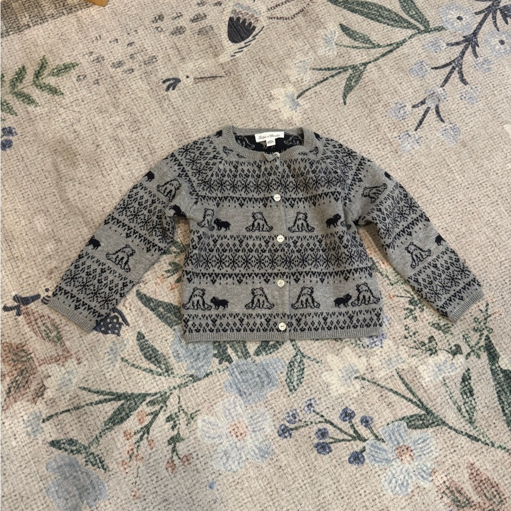 Tartine et Chocolat Gray and Black Patterned Cardigan - Picture 8 of 8